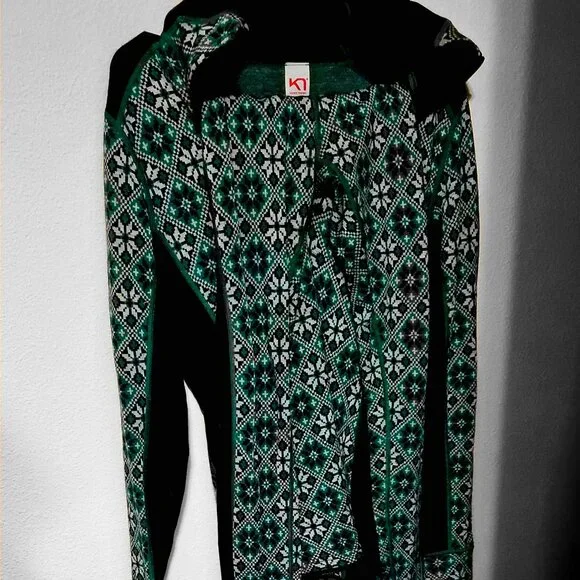 EUC Kari Traa Rose Heavy 100% Merino Wool Thermal Baselayer Set (Large, Cress) - Picture 2 of 6